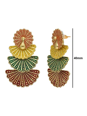 22K Gold Meenakari Peacock Jhumka Earcuffs (44.95G) - Queen of Hearts  Jewelry